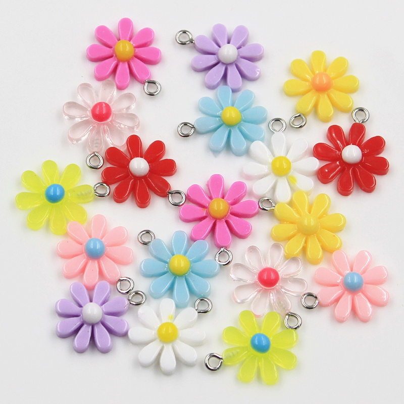 Flower Preservation Resin - 30pcs Charms flower sunflower daisy 20x16mm