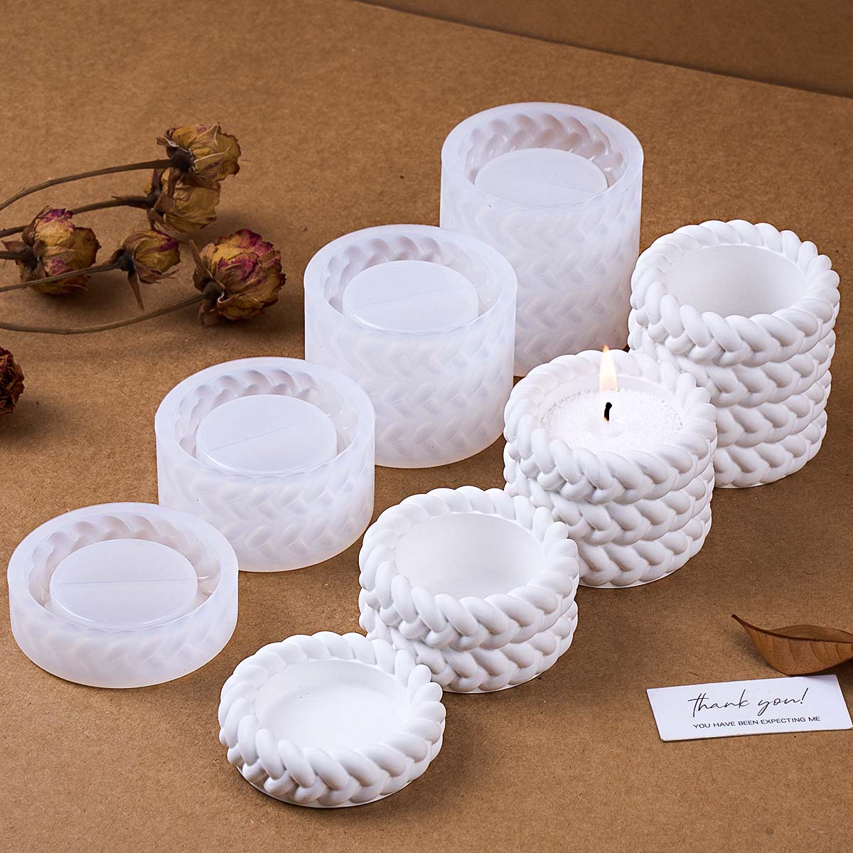 1/2/3/4 Floors Hemp Rope Candl - огляд і ціна Coaster Mold Round