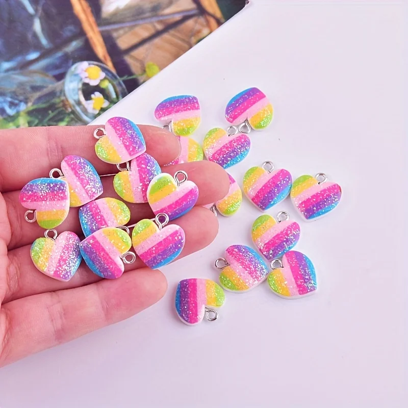 10Pcs Colorful Heart Resin Cha - огляд і ціна Resin Crafts Diy