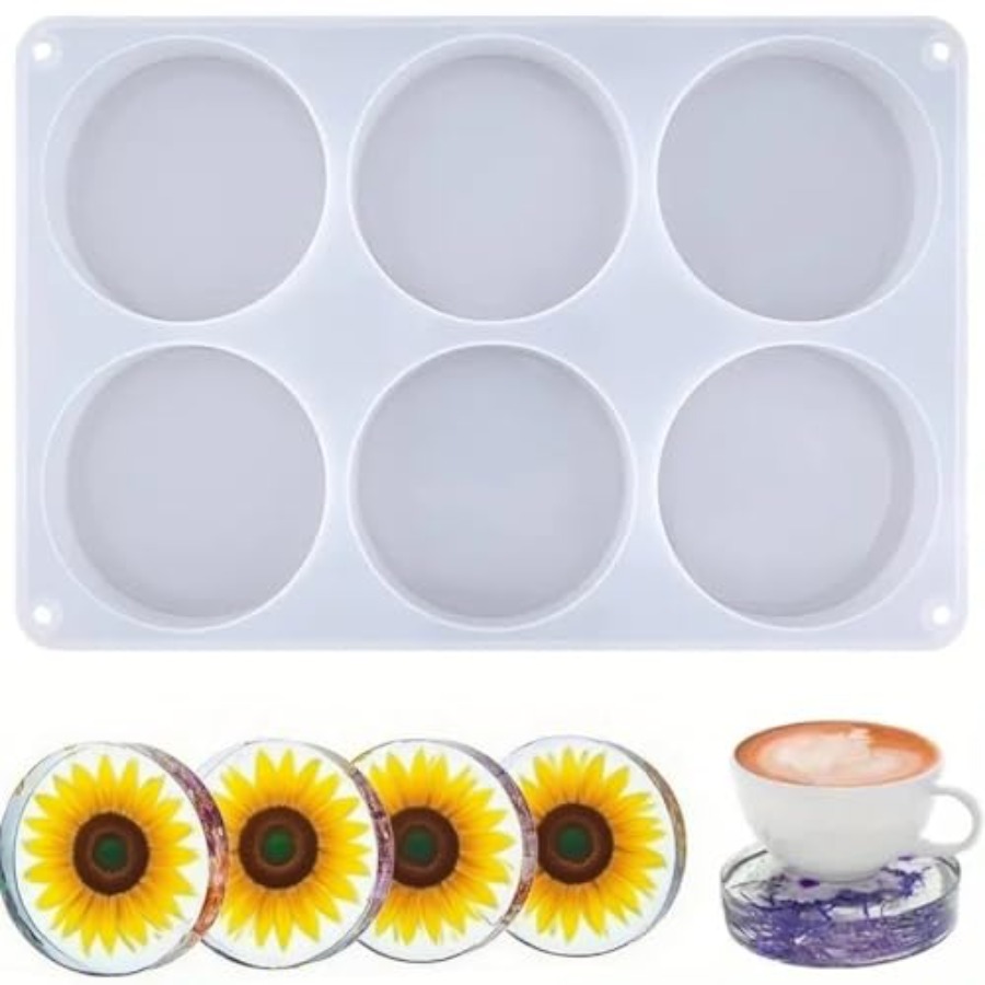 6-Cavity Deep Round Coaster Si - огляд і ціна Coaster Mold Round