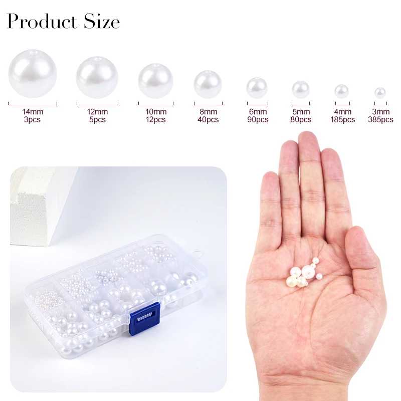 800pcs Artificial Faux Pearl R - огляд і ціна Resin Craft Kit