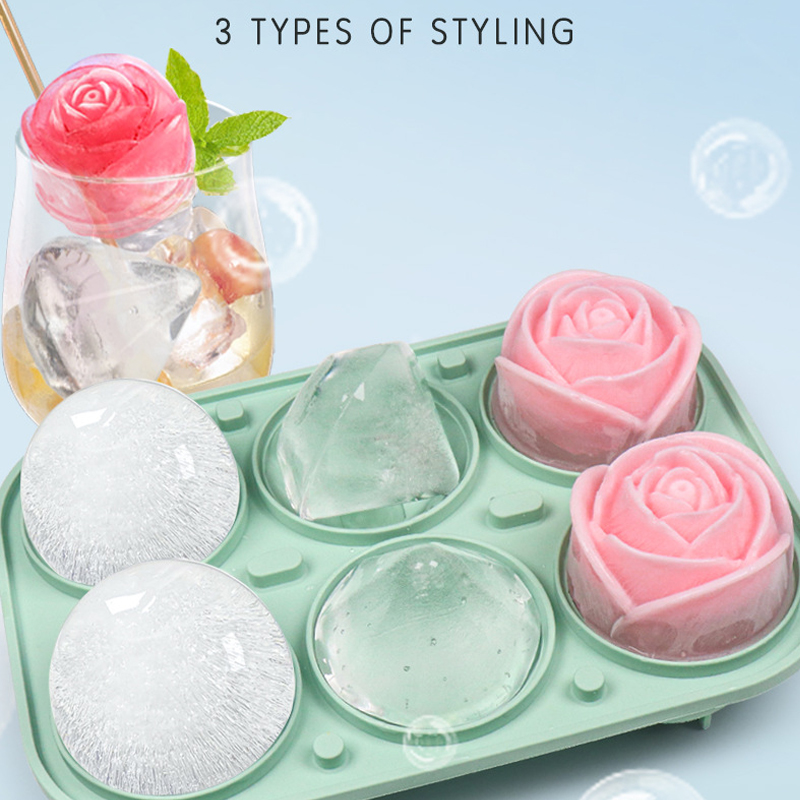 3D Rose Diamond Round Ice Cube - огляд і ціна Coaster Mold Round