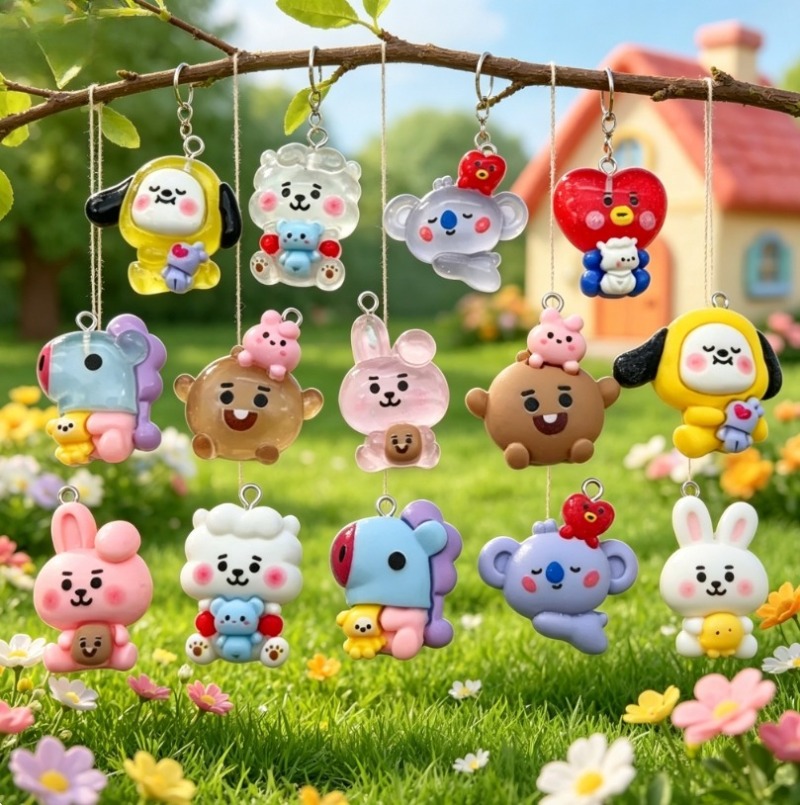7pcs BT21 Resin Cartoon Charm  - огляд і ціна Resin Crafts Diy