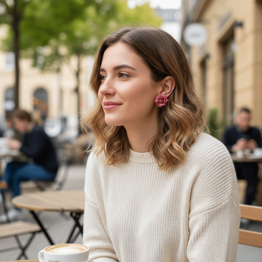Sweet Artificial Rose Earrings - огляд і ціна Flower Preservation Resin