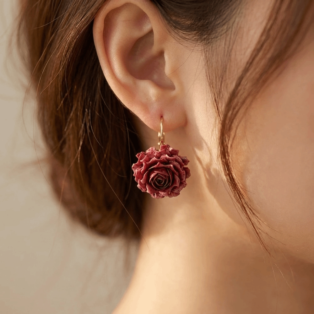 Sweet Artificial Rose Earrings - огляд і ціна Flower Preservation Resin