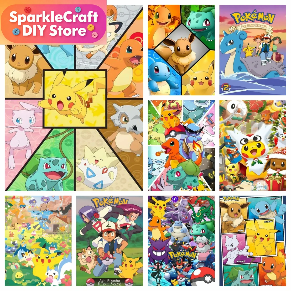 1pc frameless Cartoon Pokemon  - огляд і ціна Resin Craft Kit