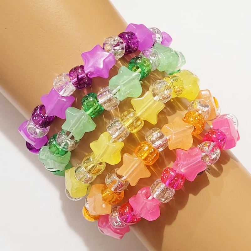 5 Glow star kandi bracelet set - огляд і ціна Resin Glitter Pack