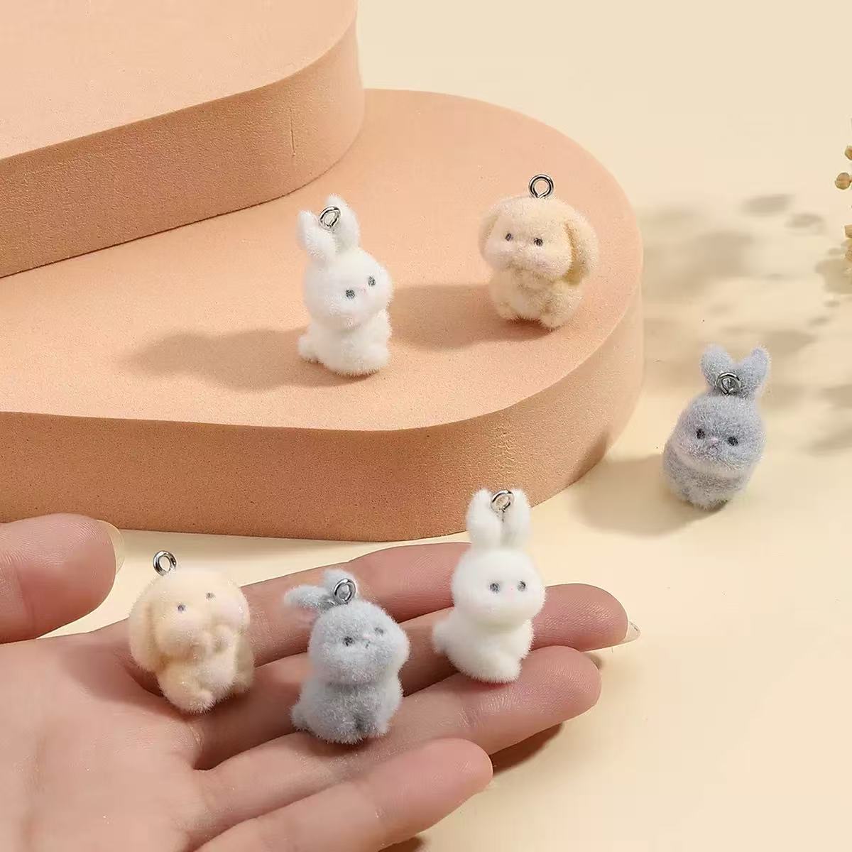 10pcs Flocking Little Rabbit R - огляд і ціна Resin Craft Projects